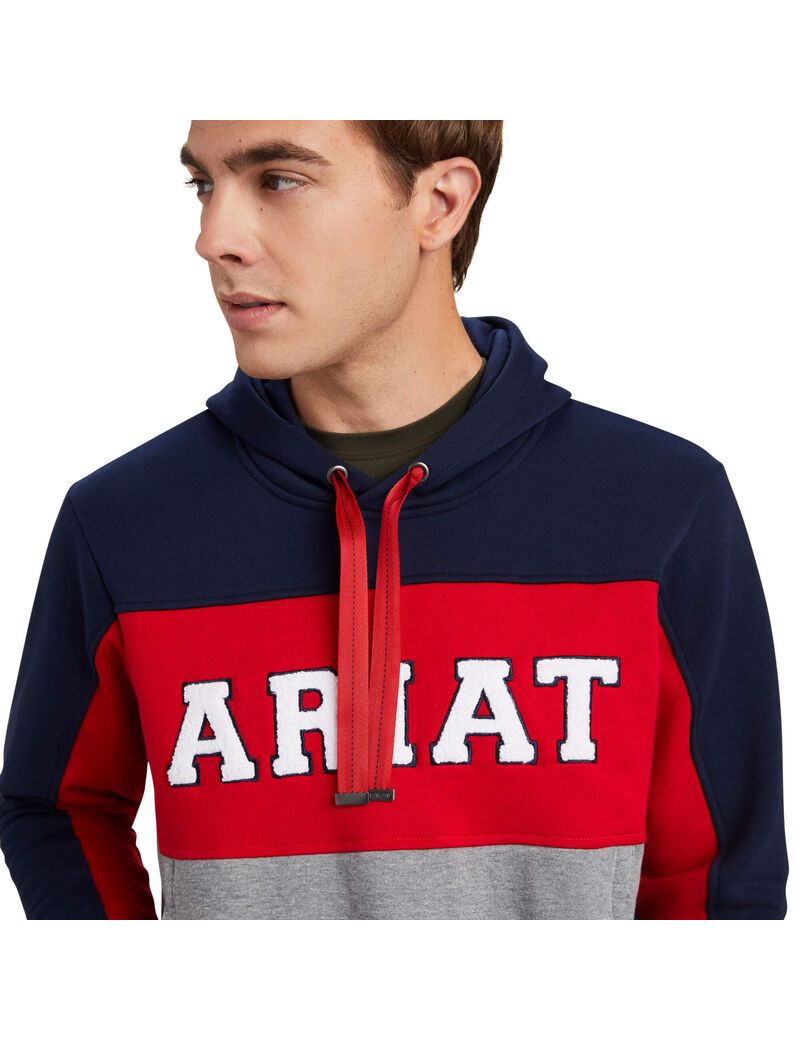 Sweat à Capuche Ariat Rabere Team Bleu Marine Homme | ZLJ-17540983