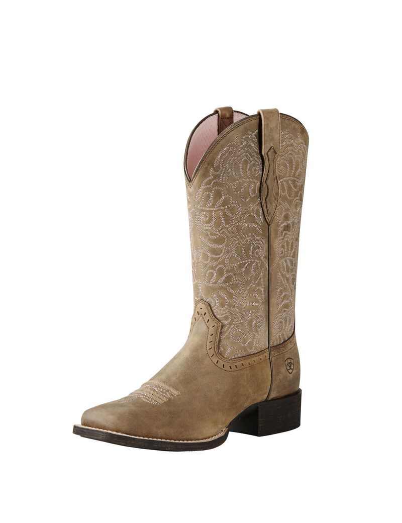 Bottes Western Ariat Round Up Remuda Marron Femme | LUV-27968157