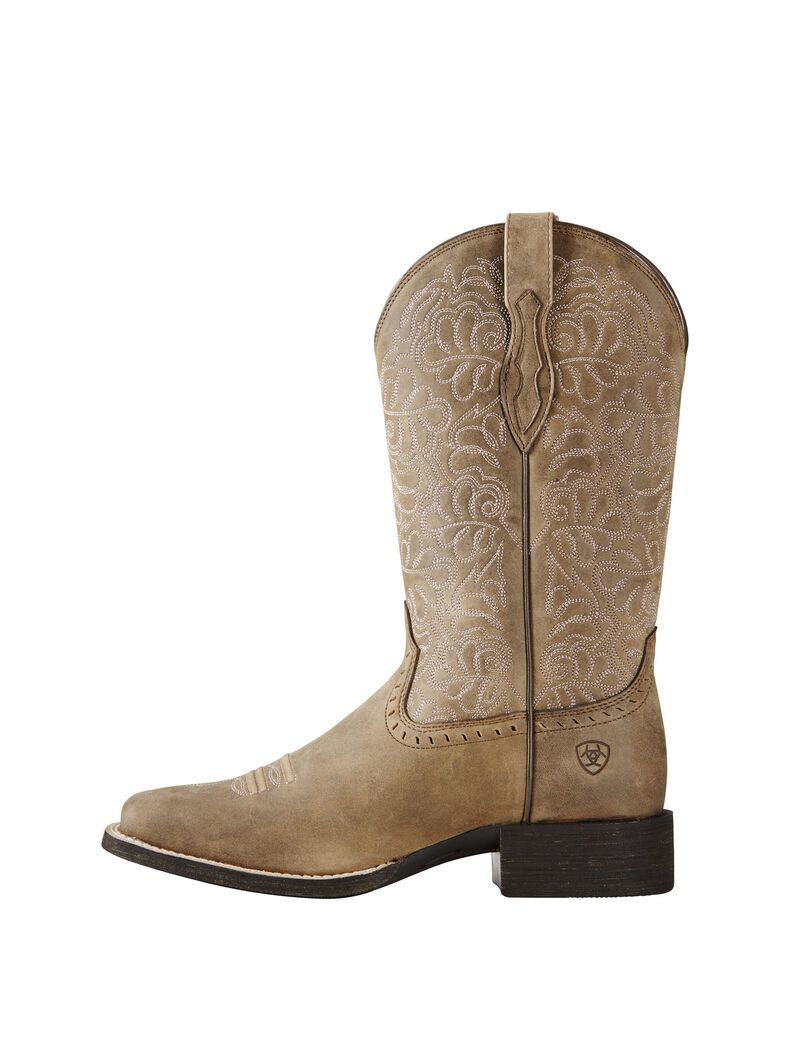 Bottes Western Ariat Round Up Remuda Marron Femme | LUV-27968157