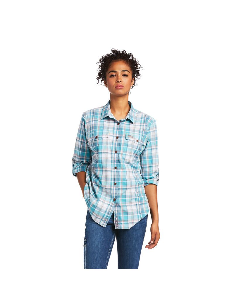 Vêtements De Travail Ariat Rebar Made Tough DuraStretch Travail Shirts Multicolore Femme | SZJ-10851121