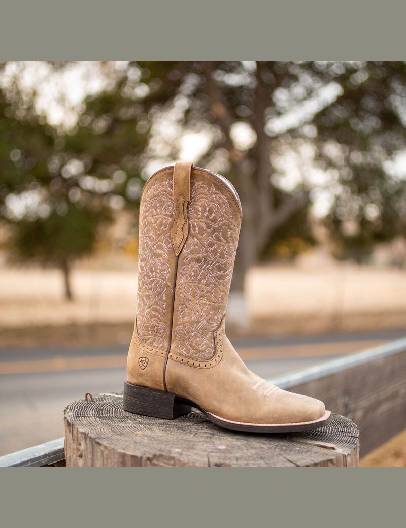 Bottes Western Ariat Round Up Remuda Marron Femme | LUV-27968157