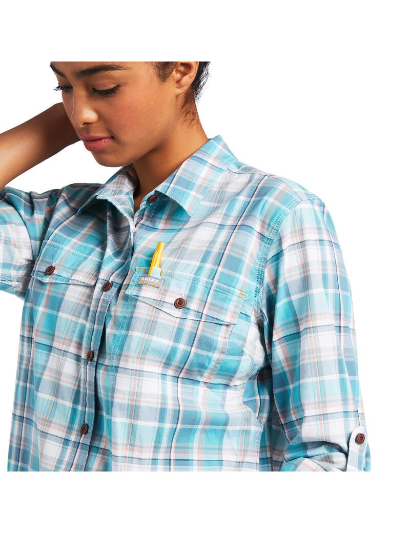 Vêtements De Travail Ariat Rebar Made Tough DuraStretch Travail Shirts Multicolore Femme | SZJ-10851121