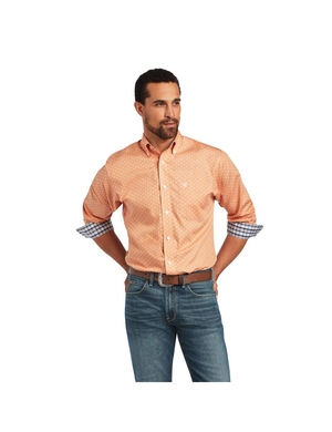 Chemises De Costume Ariat Wrinkle Free Yakov Fitted Corail Homme | GYA-87928195