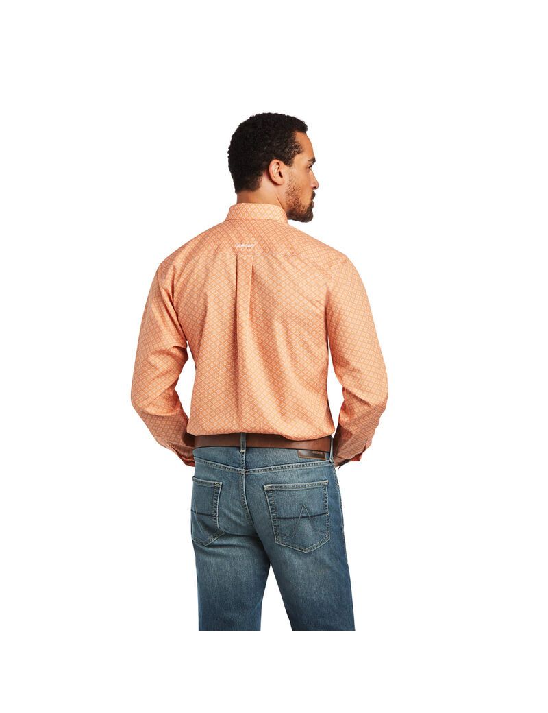 Chemises De Costume Ariat Wrinkle Free Yakov Fitted Corail Homme | GYA-87928195