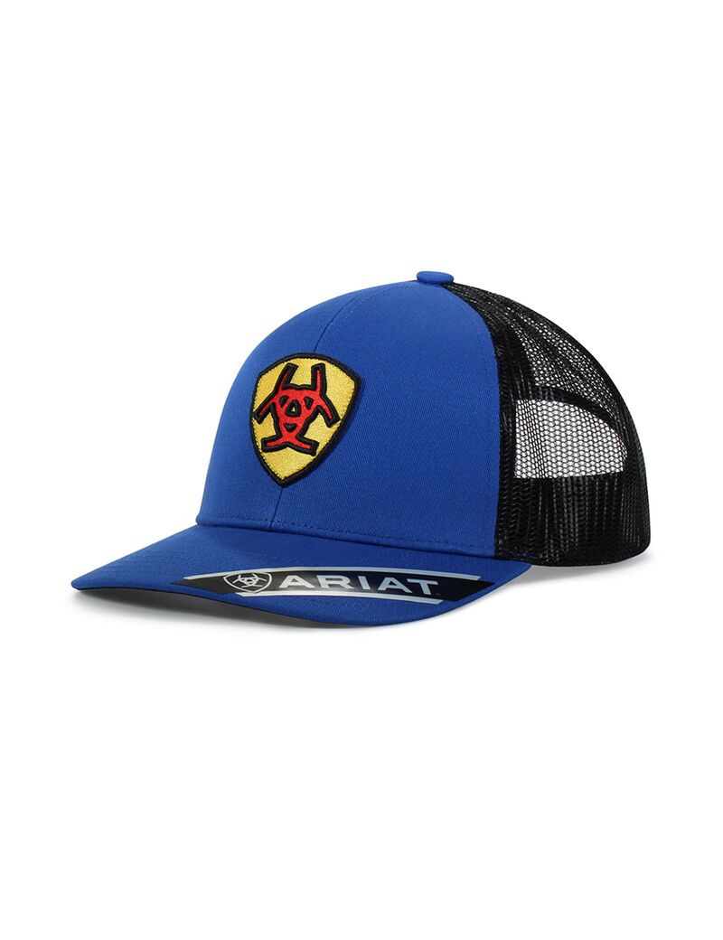 Casquettes Ariat Shield patch Bleu Homme | YQF-41552023