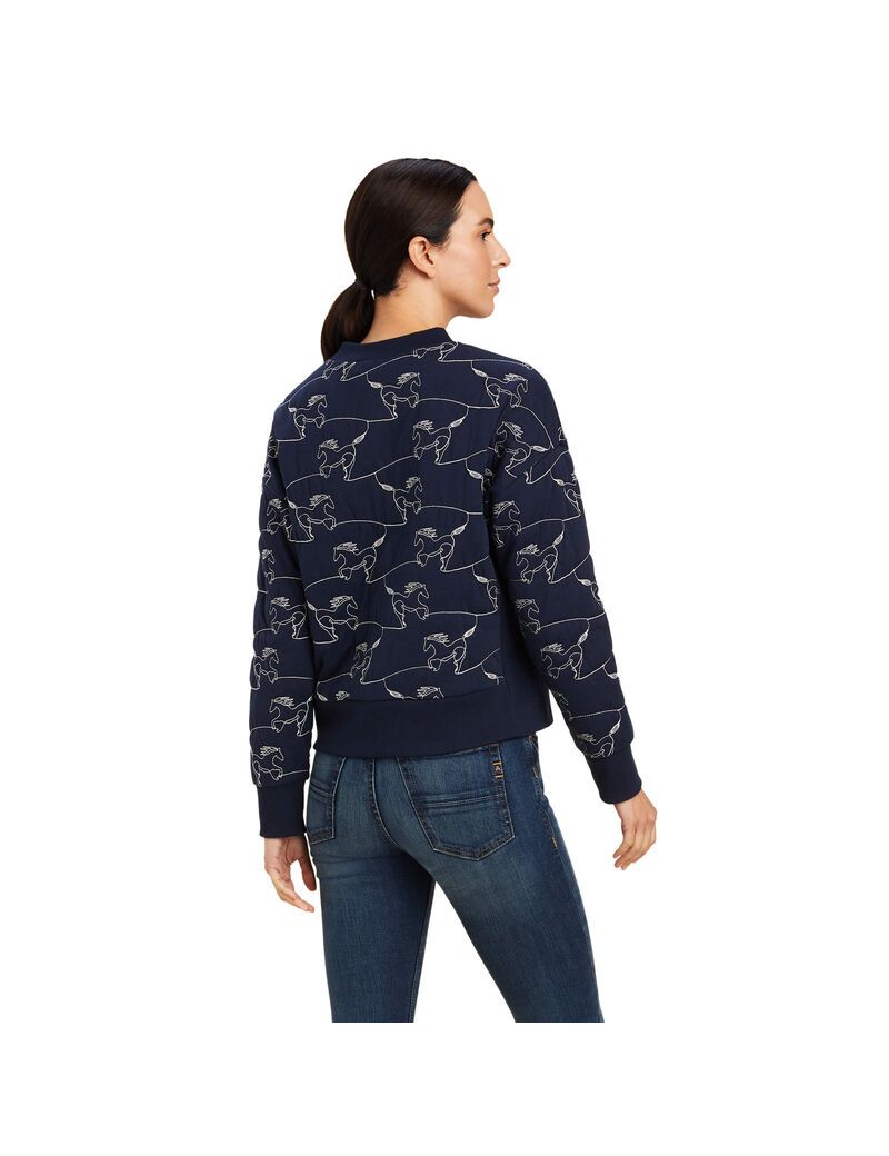 Sweats Ariat Contour Equine Crew Bleu Marine Femme | VQW-19981249