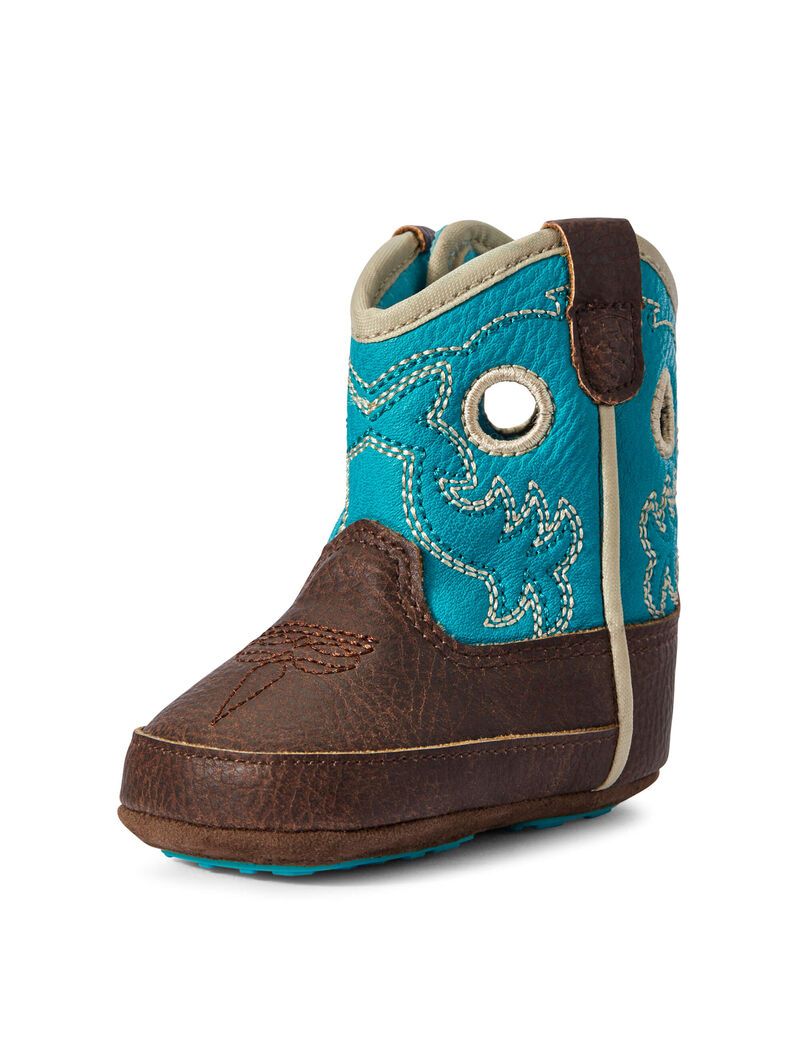 Bottes Western Ariat Stompers Boston Turquoise Turquoise Clair Enfant | JKB-80702892