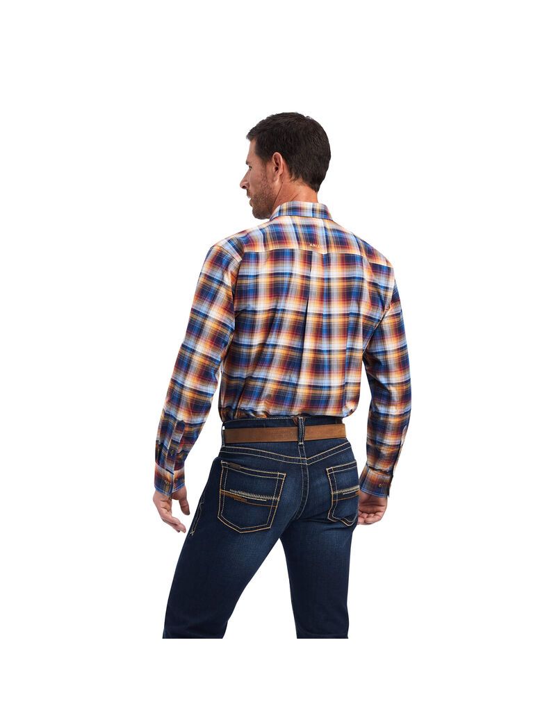 Chemises De Costume Ariat Pro Series Nigel Stretch Classiche Fit Bleu Homme | MQI-07891030