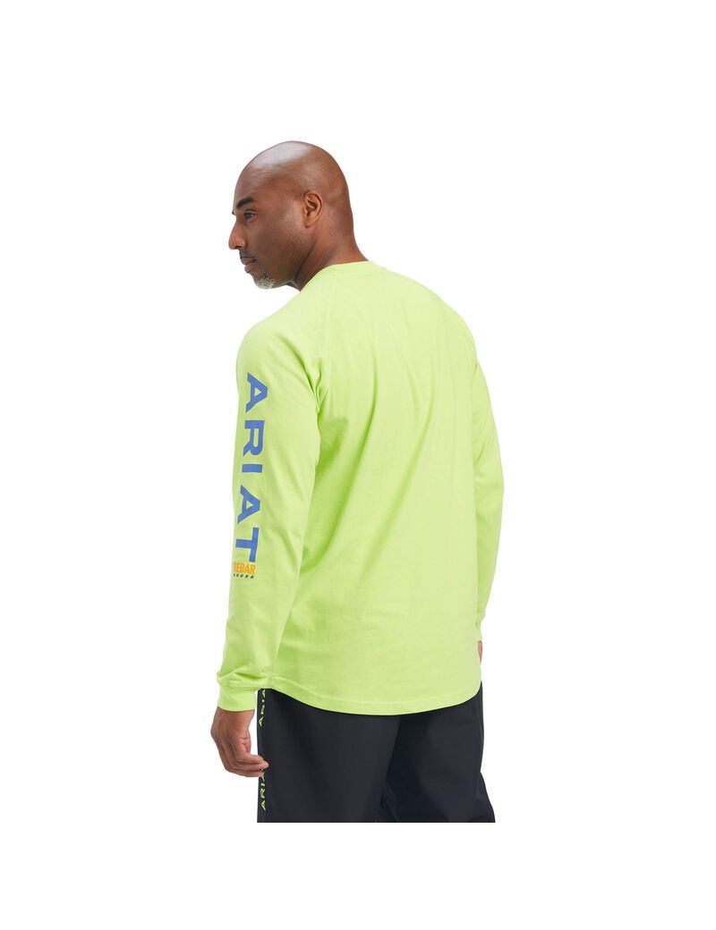 Vêtements De Travail Ariat Rebar Coton Strong Graphique T Shirts Vert Clair Bleu Homme | CYM-56898709