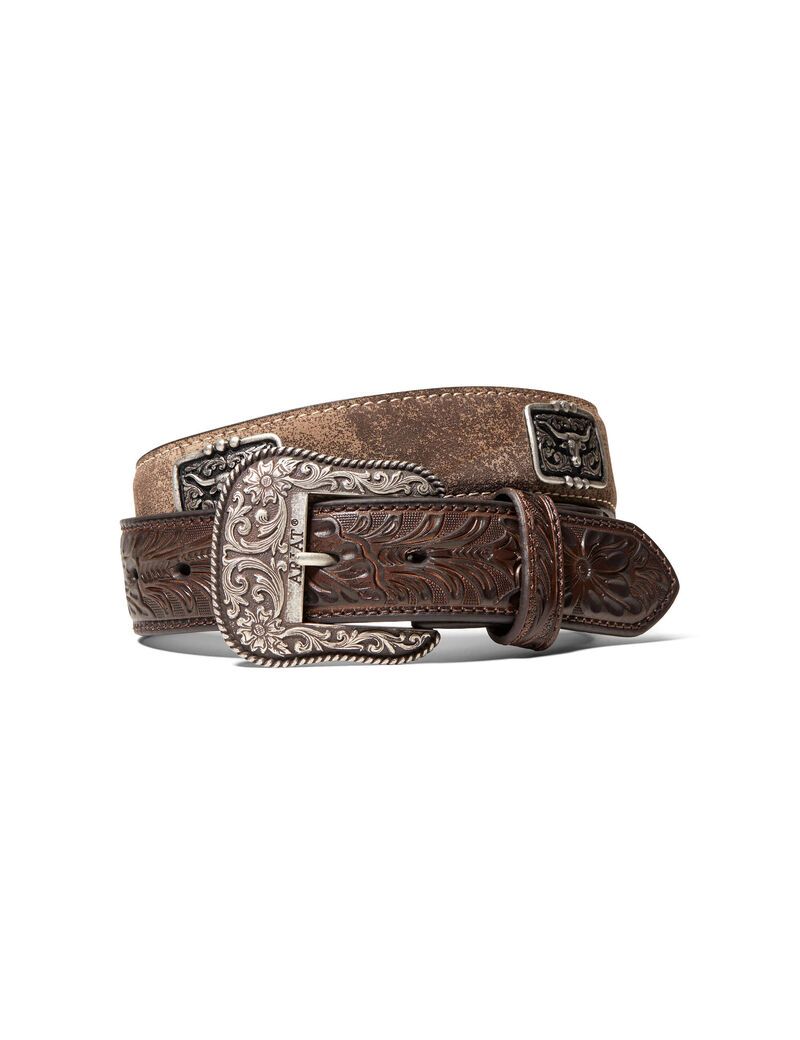 Ceintures Ariat Steer Head Concho Marron Homme | DWP-91662372