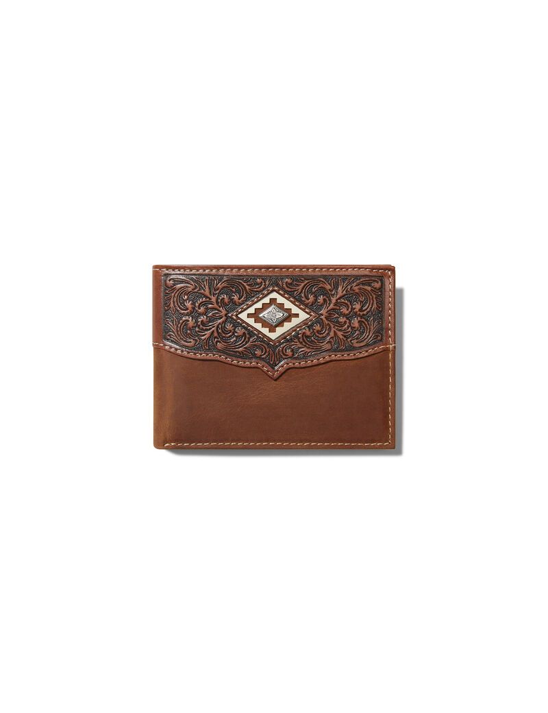 Portefeuilles Ariat Diamond Emboss Brown Bifold Marron Homme | MVR-81138085