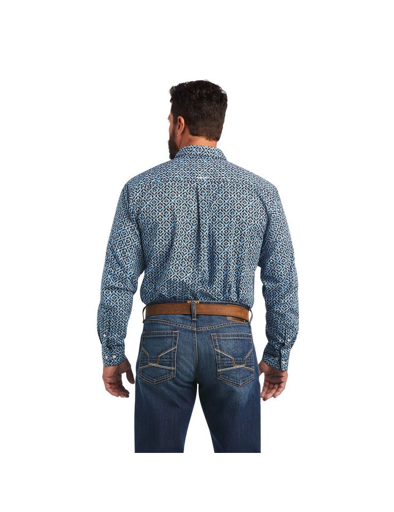 Chemises De Costume Ariat Miguel Classiche Fit Bleu Homme | HKG-03661345