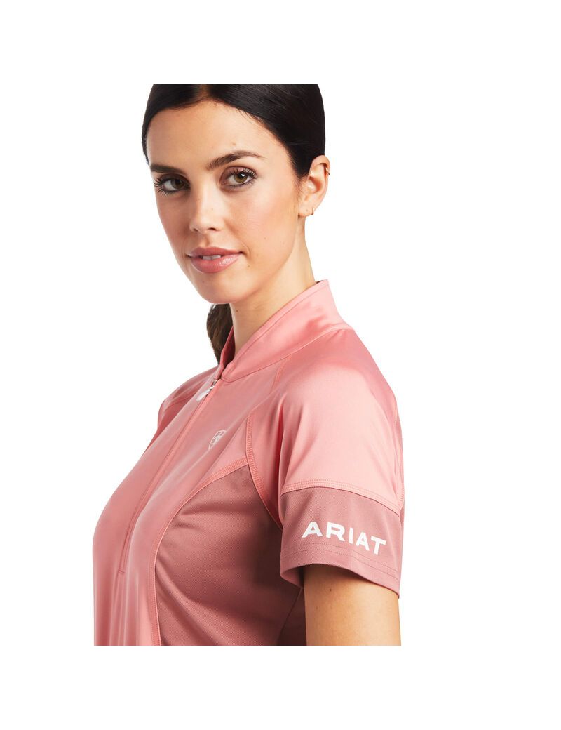 Hauts Ariat Cambria Jersey 1/4 Zip Corail Femme | BUF-77421317