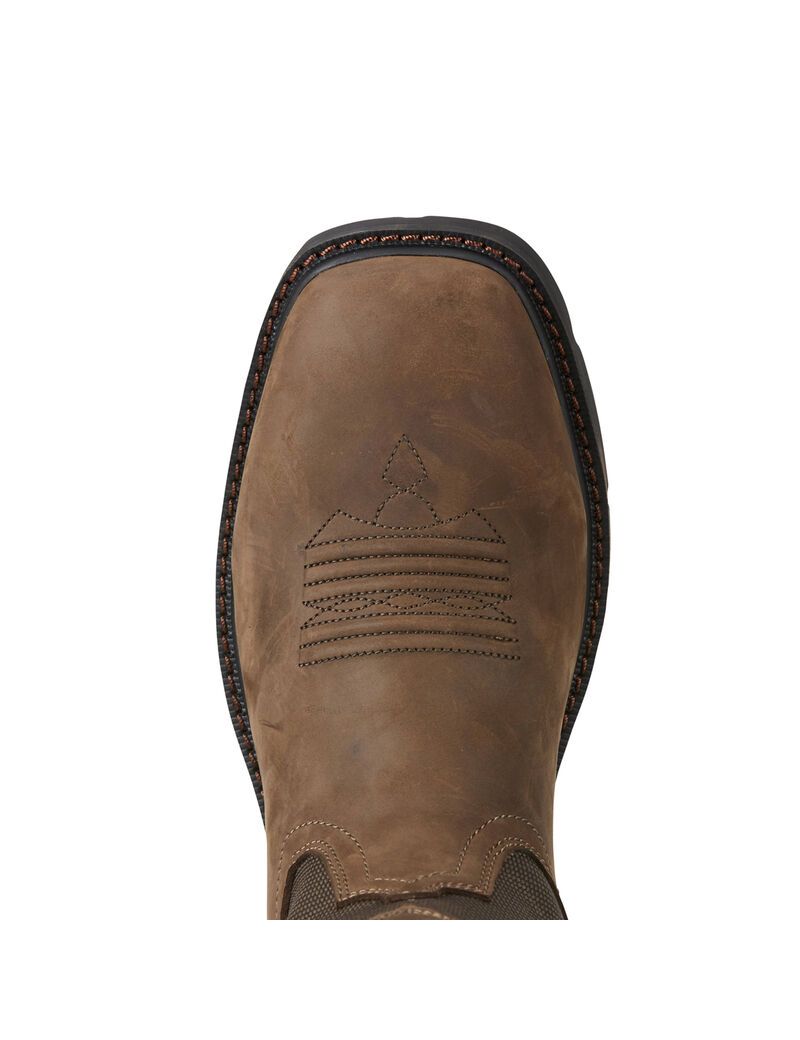 Bottes Imperméables Ariat Groundbreaker Larges Square Embout Travail Marron Homme | XGK-87747515