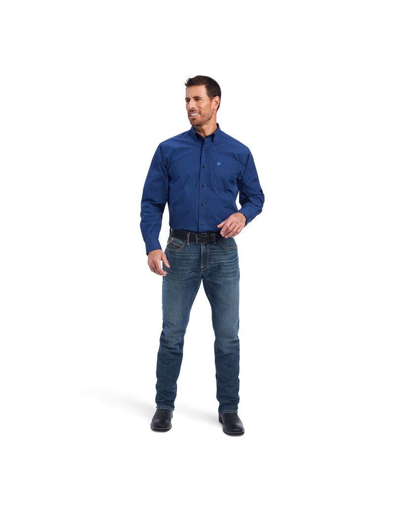 Chemises De Costume Ariat Pro Series Nelson Classiche Fit Bleu Homme | OCW-78952924