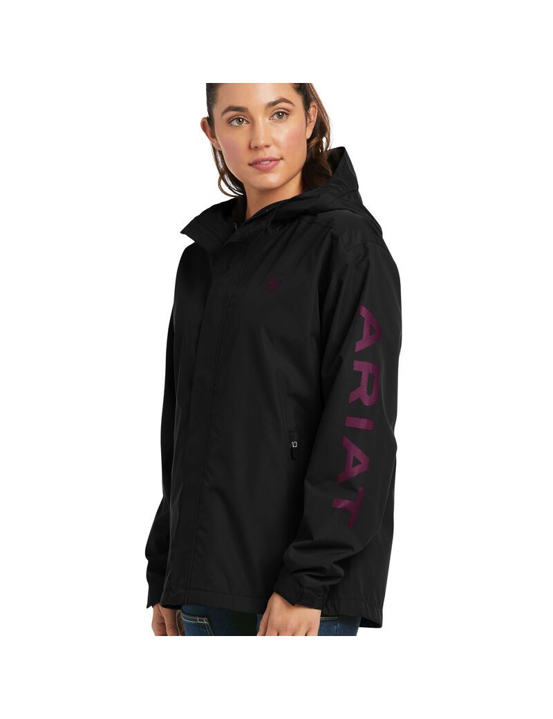 Vêtements De Travail Ariat Rebar Stormshell Logo Imperméables Jackets Noir Violette Femme | TLU-95281332