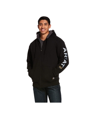 Sweat à Capuche Ariat Rebar All-Weather Full Zip Noir Homme | PZB-49102700