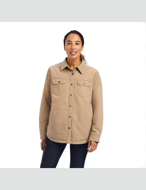 Vêtements De Travail Ariat Rebar Classiche Tela Shirts Jackets Kaki Femme | CCU-28185008