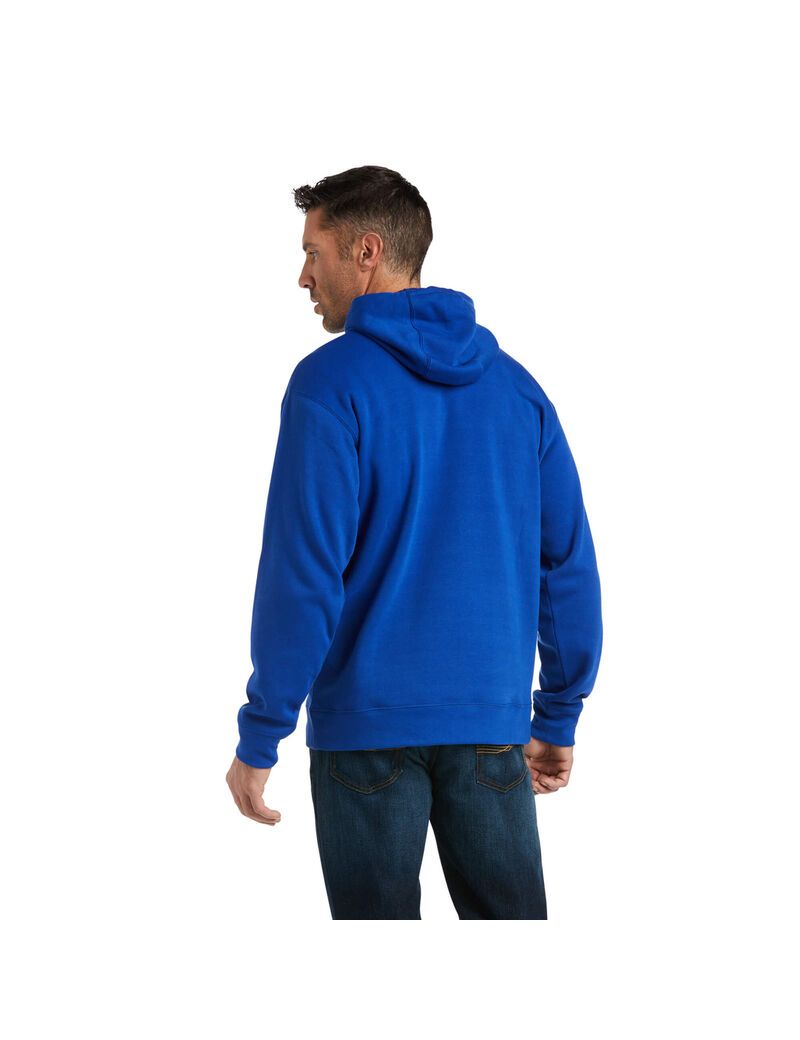 Sweat à Capuche Ariat Basic Sweatshirt Bleu Foncé Grise Homme | KSD-99327013