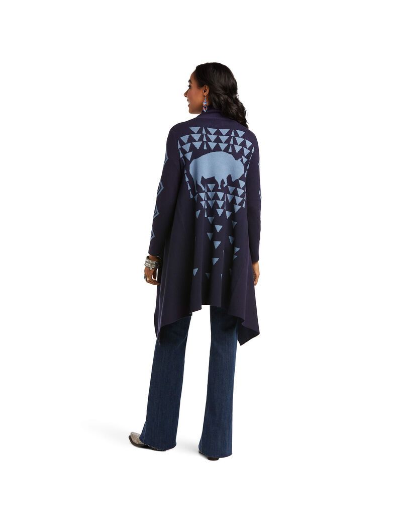 Cardigan Ariat Roaming Bleu Foncé Femme | EIT-71553480