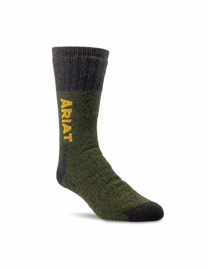 Chaussettes Ariat Marl Thermal Laine Blend Travail 2PCS Vert Olive Femme | DMJ-20684542