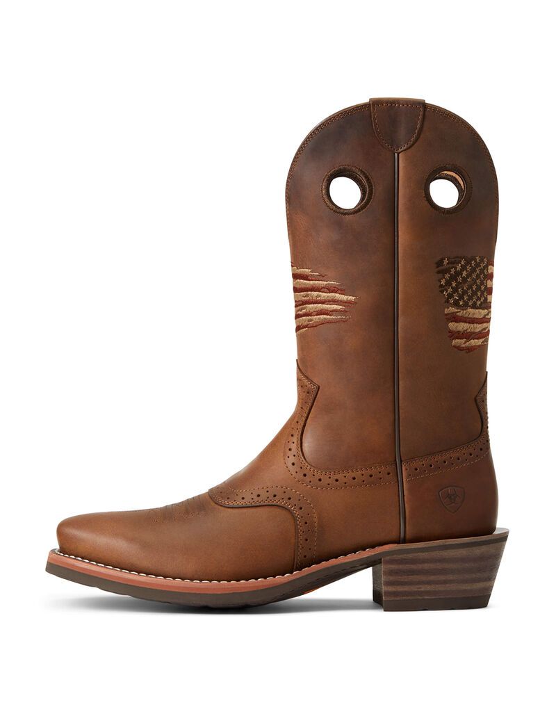 Bottes Western Ariat Roughstock Patriot Marron Homme | LAX-31608952