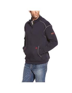 Hauts Ariat FR Polartec Fleece 1/4 Zip Bleu Marine Homme | FBQ-61431067