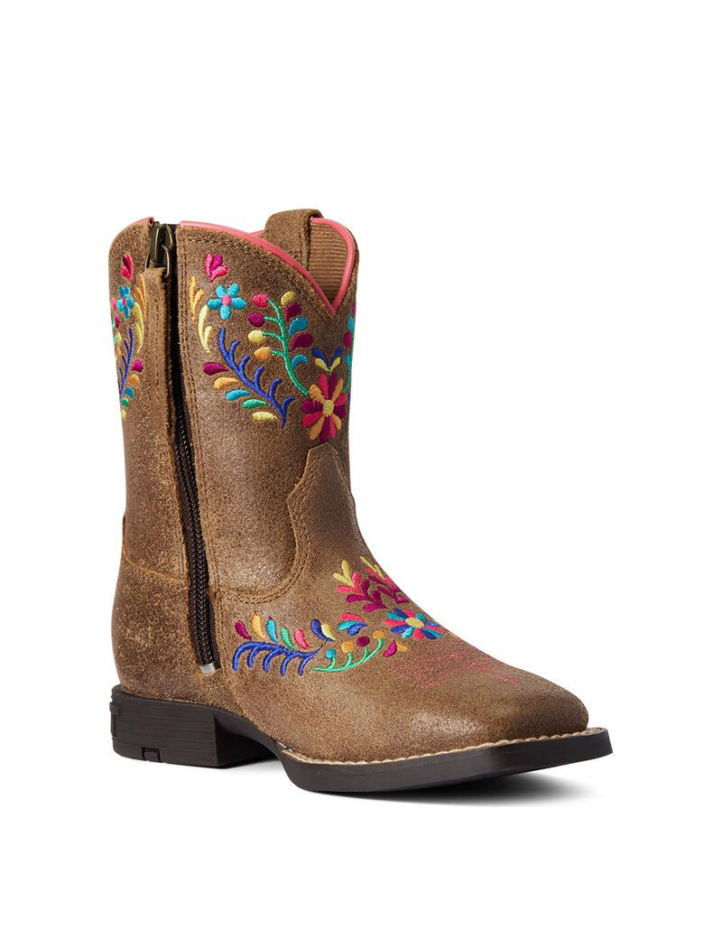 Bottes Western Ariat Wild Flower Marron Enfant | HII-29878442