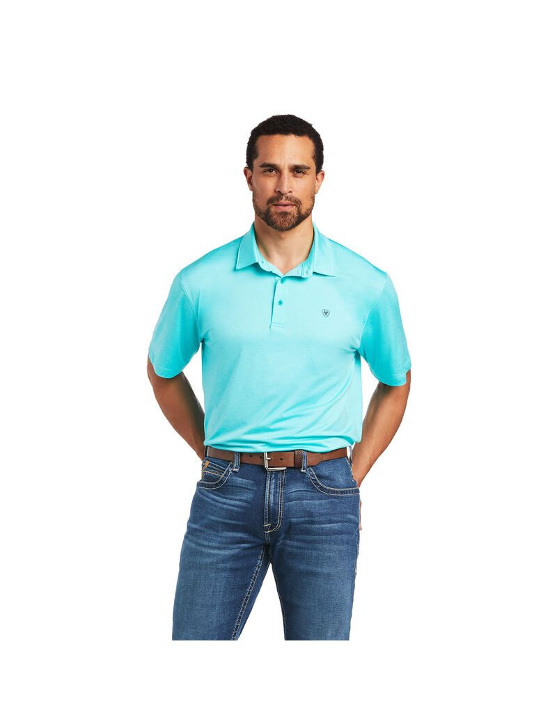 Polos Ariat Charger 2.0 Turquoise Homme | SZF-24621209