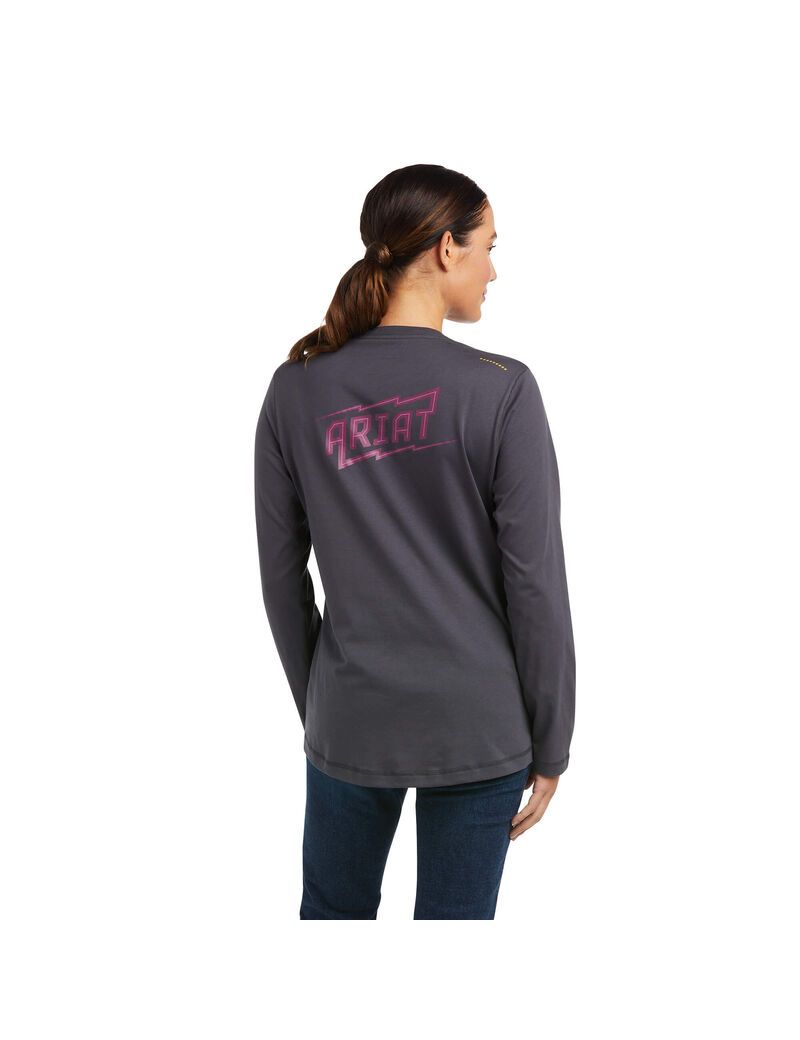 Vêtements De Travail Ariat Rebar Workman High Voltage T Shirts Grise Femme | TVD-53189216