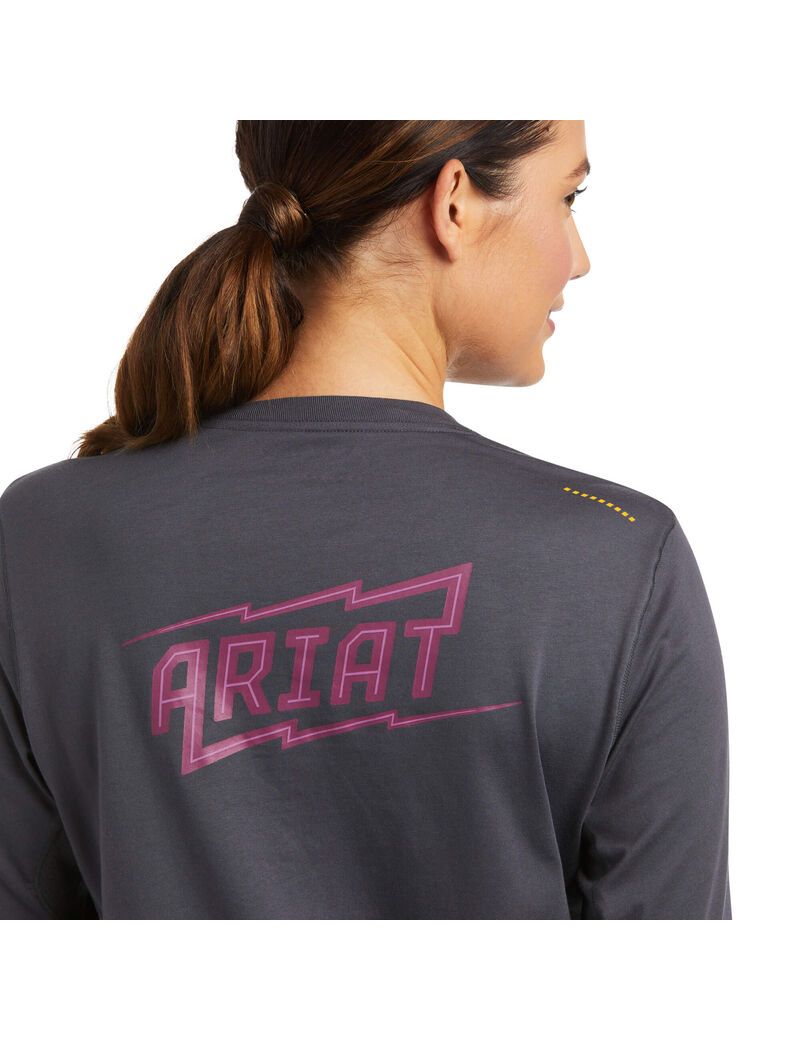 Vêtements De Travail Ariat Rebar Workman High Voltage T Shirts Grise Femme | TVD-53189216