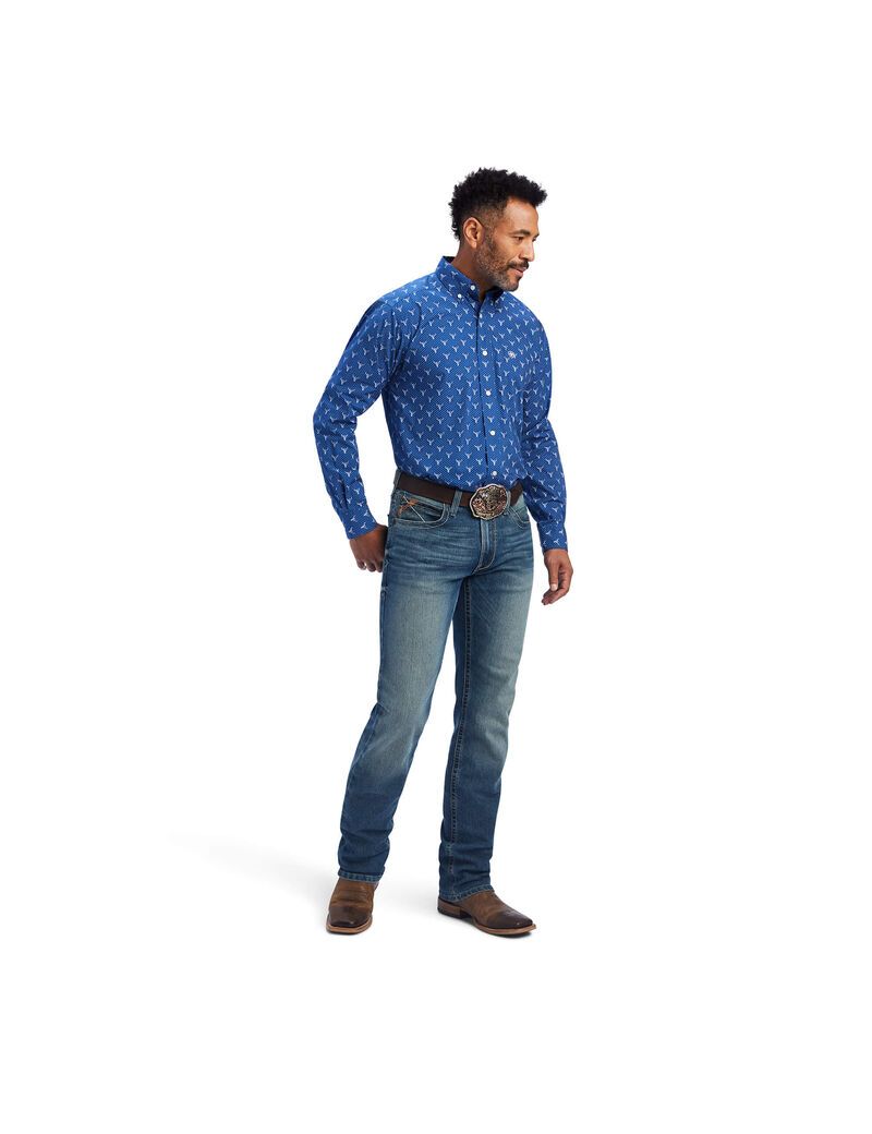 Chemises De Costume Ariat Jai Classiche Fit Bleu Royal Bleu Homme | WCY-19320486