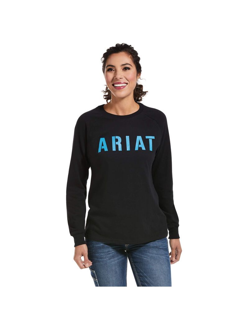 Vêtements De Travail Ariat Rebar CottonStrong Block T Shirts Noir Femme | ZGU-01340474