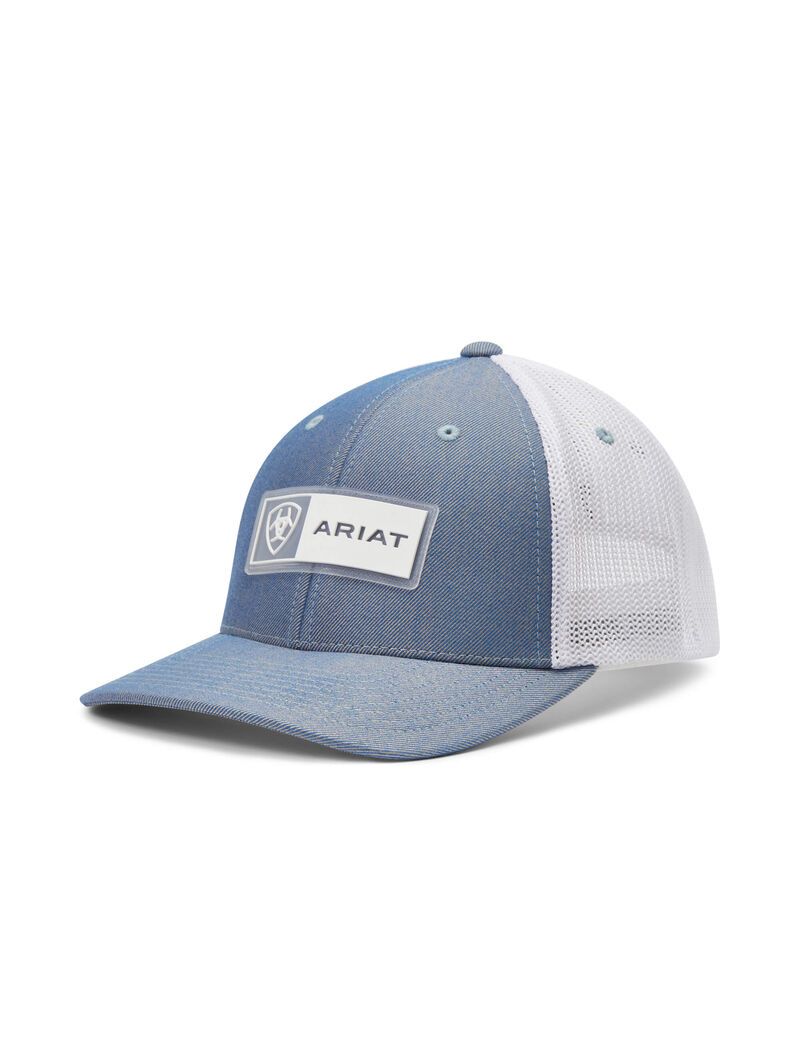 Casquettes Ariat Rectangle Logo Patch Bleu Clair Homme | EHE-49082611