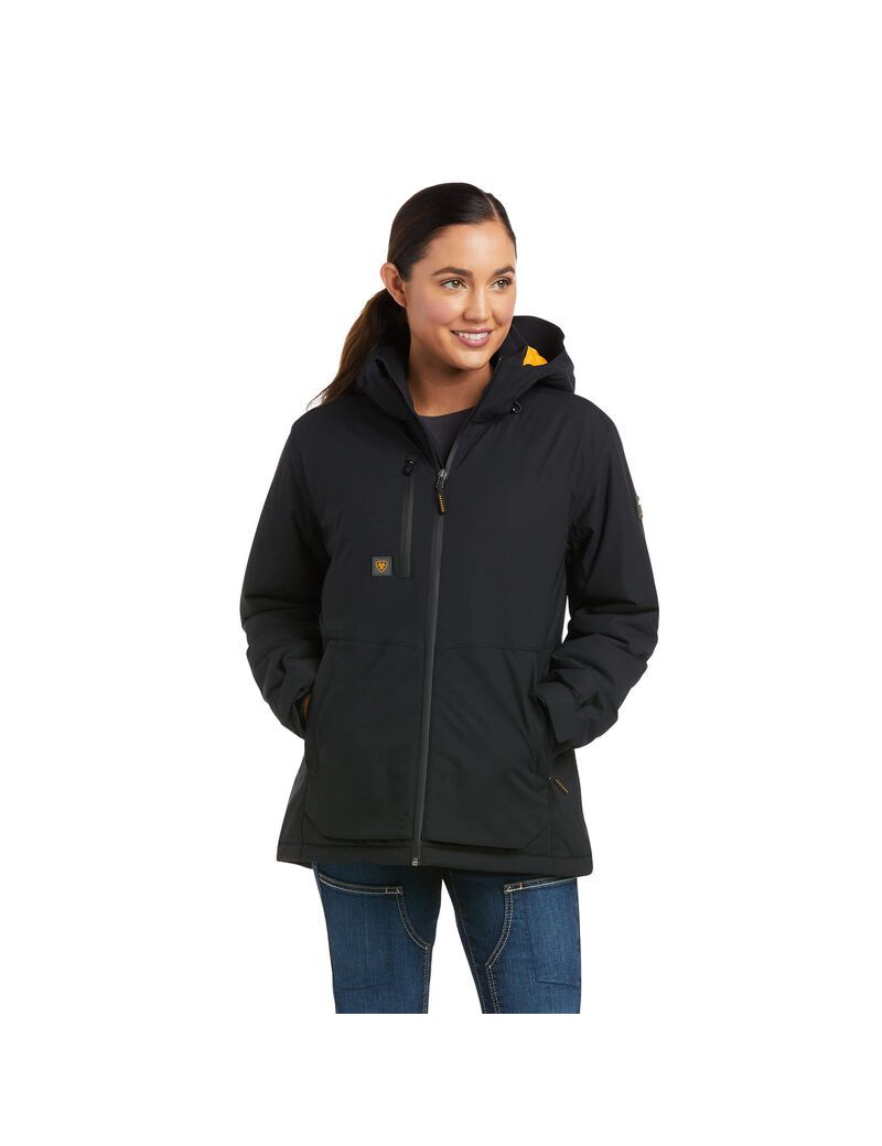 Vêtements De Travail Ariat Rebar Storm Fighter 2.0 Imperméables Jackets Noir Femme | NRO-55161478