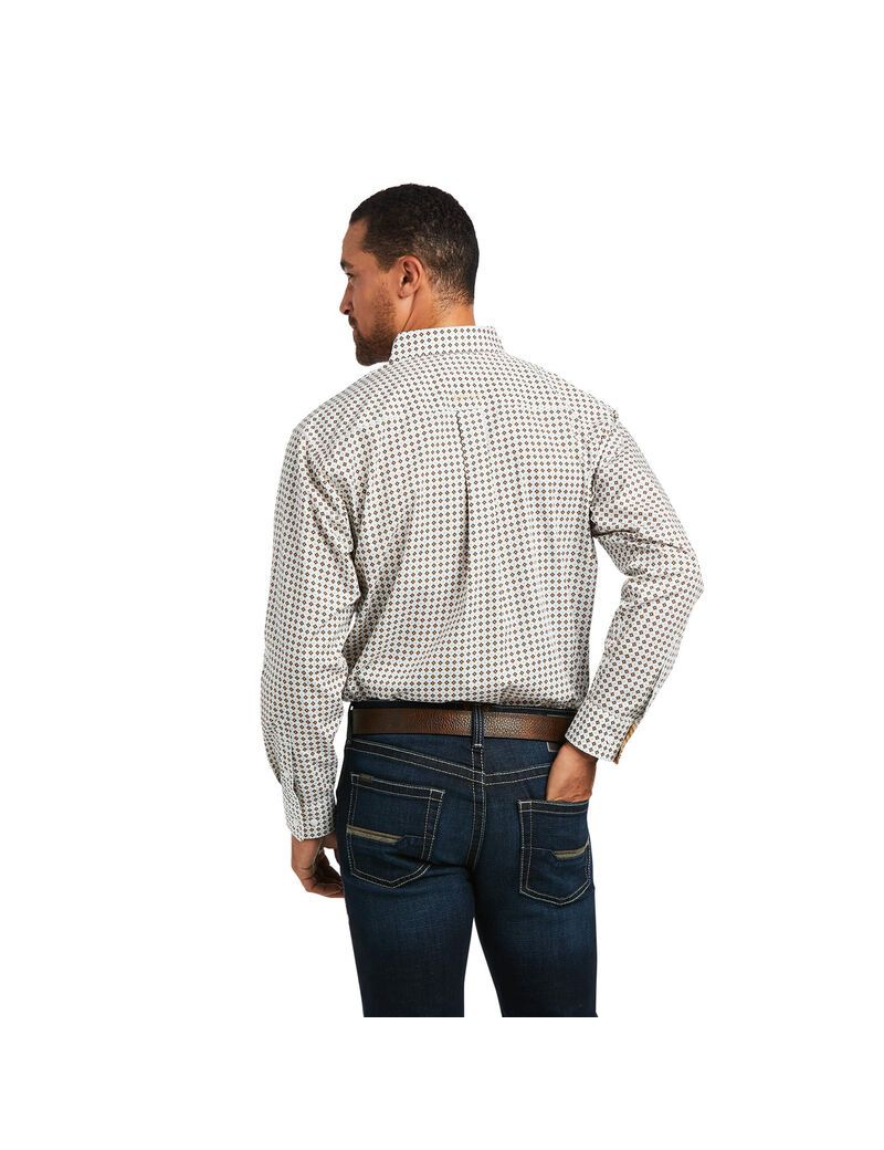 Chemises De Costume Ariat Wrinkle Free Hayden Classiche Fit Blanche Homme | WSN-08153232