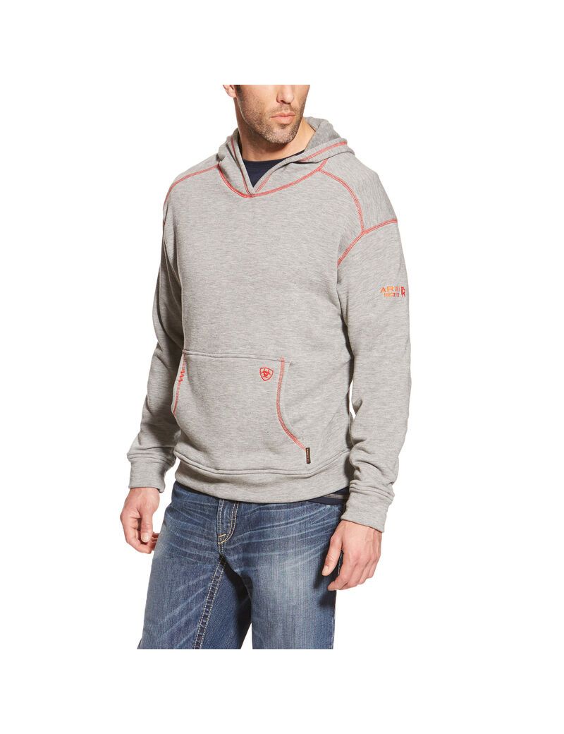 Sweat à Capuche Ariat FR Polartec Grise Homme | KEO-21398556