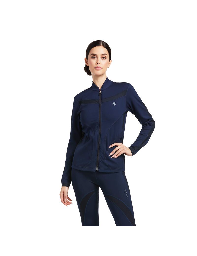 Sweats Ariat Ascent Full Zip Bleu Marine Femme | VXH-57523299