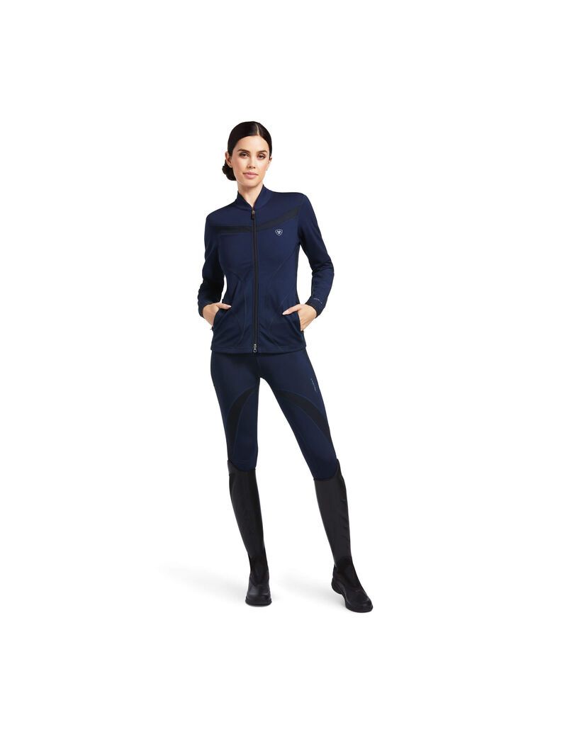 Sweats Ariat Ascent Full Zip Bleu Marine Femme | VXH-57523299