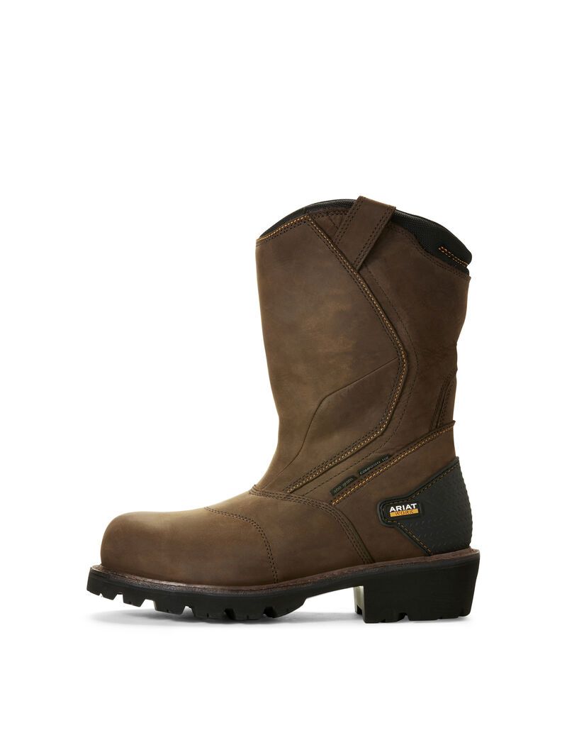 Bottes Imperméables Ariat Powerline 400G 400g Composite Embout Travail Marron Homme | FZA-55127121