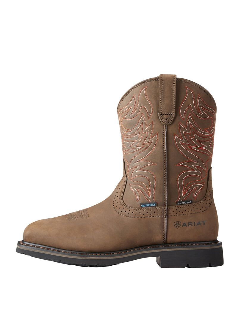 Bottes Imperméables Ariat Sierra Delta Steel Embout Travail Marron Homme | HWV-91813413