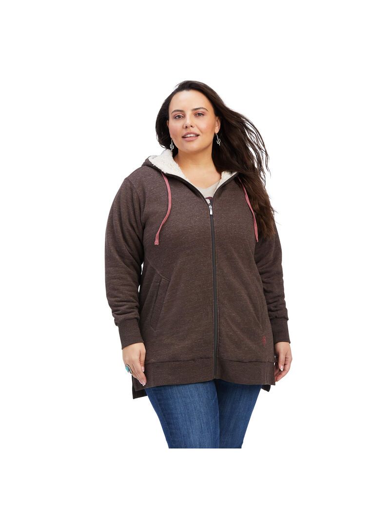 Sweat à Capuche Ariat REAL Sherpa Doublée Long Full Zip Multicolore Femme | ZKA-35504489