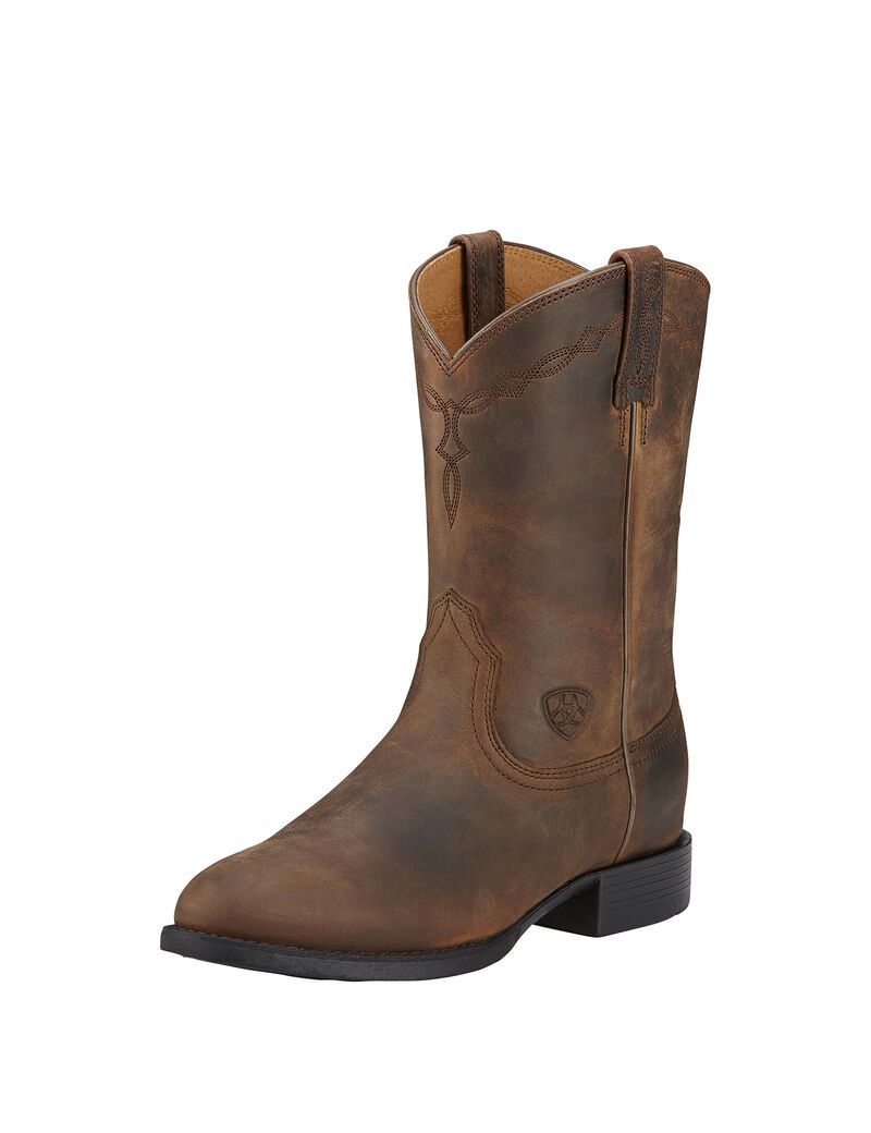 Bottes Western Ariat Heritage Roper Marron Femme | ZUY-60037352