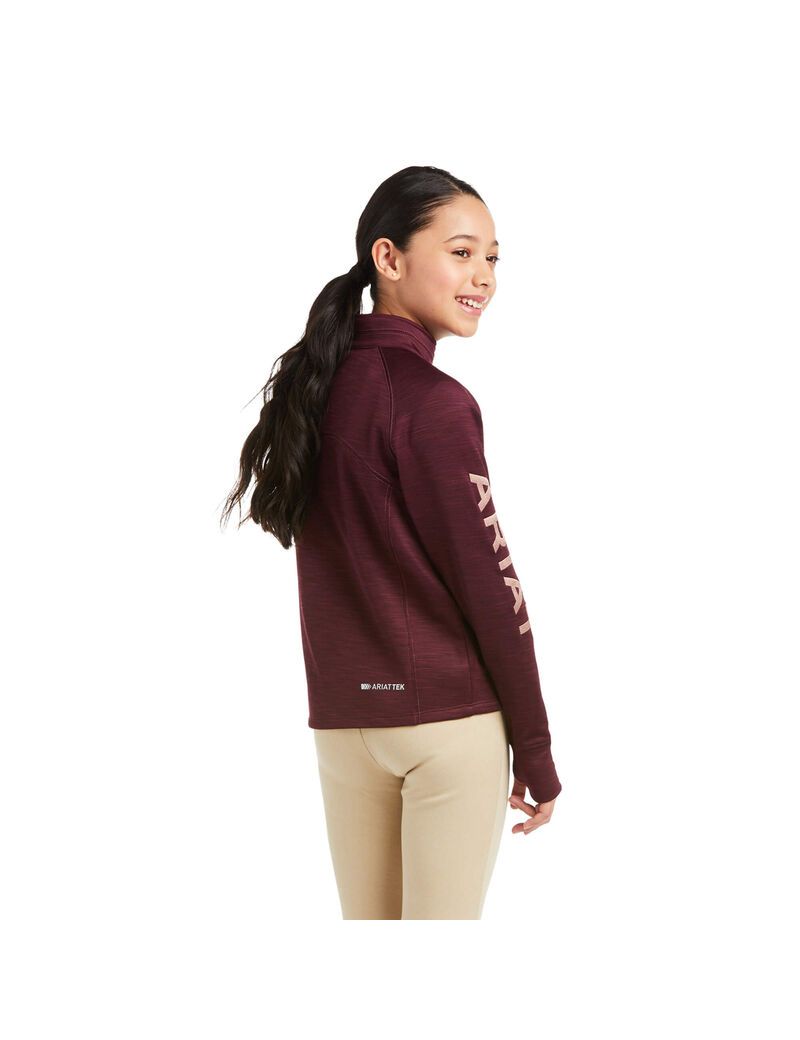 Sweats Ariat Tek Team 1/2 Zip Bordeaux Enfant | VOQ-18981697