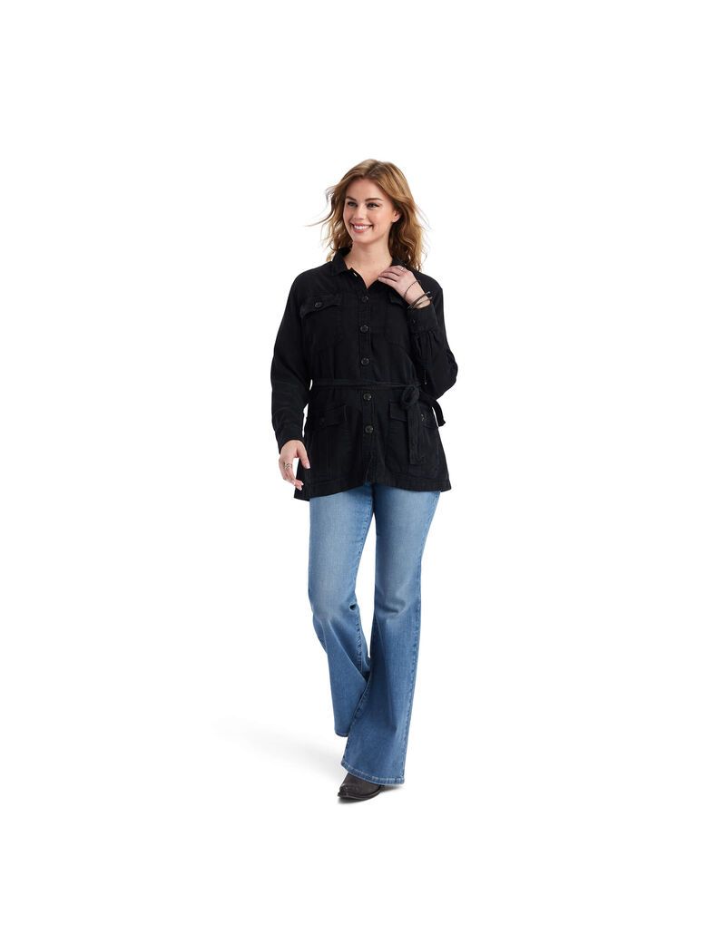 Vestes Ariat Safari Shirt Noir Femme | THM-11716275