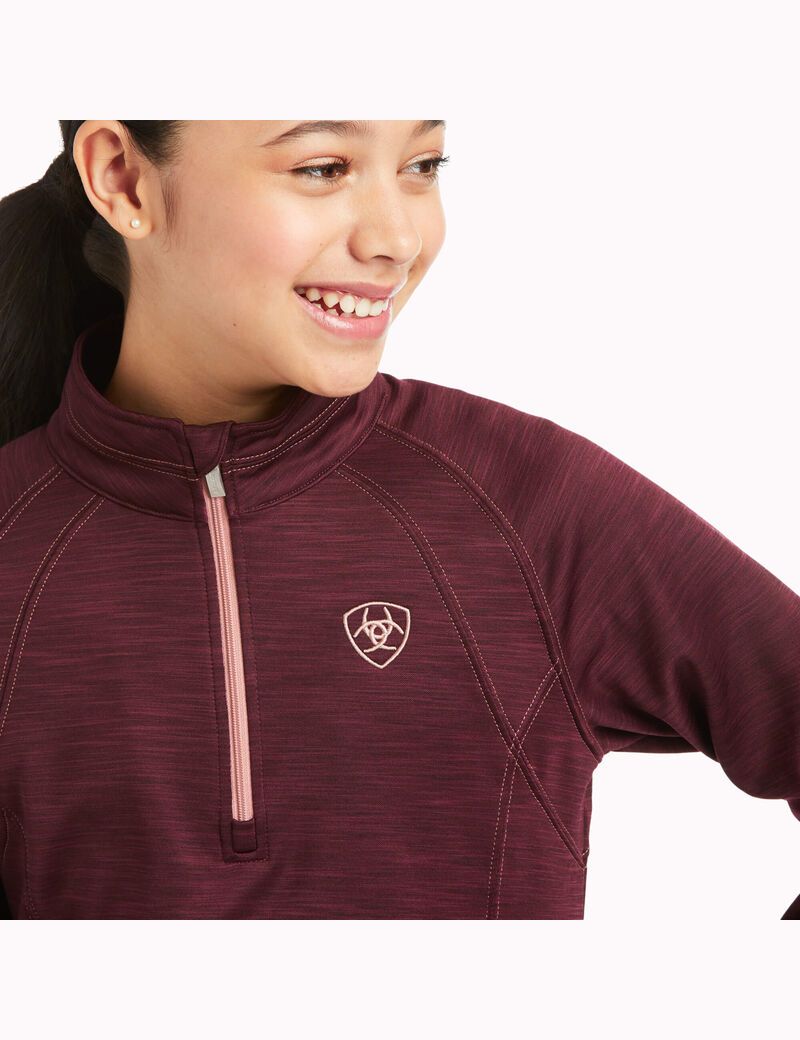 Sweats Ariat Tek Team 1/2 Zip Bordeaux Enfant | VOQ-18981697