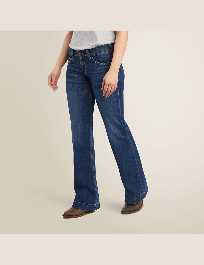 Jean Ariat Trouser Mid Rise Amaryllis Larges Leg Multicolore Femme | BIR-58755448