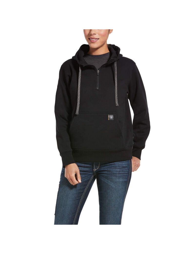 Sweat à Capuche Ariat Rebar Skill Set 1/2 Zip Noir Femme | AEC-63771836