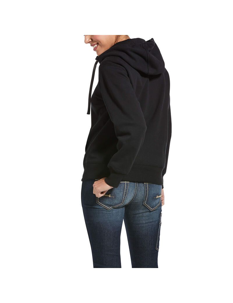 Sweat à Capuche Ariat Rebar Skill Set 1/2 Zip Noir Femme | AEC-63771836