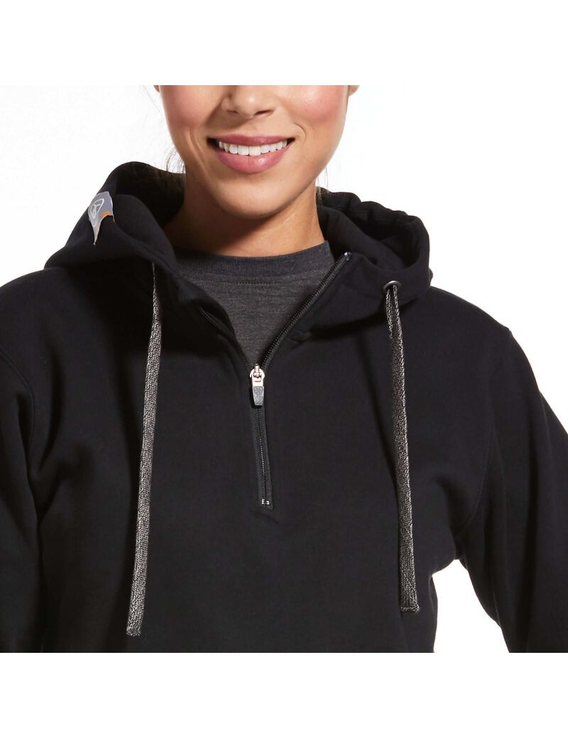 Sweat à Capuche Ariat Rebar Skill Set 1/2 Zip Noir Femme | AEC-63771836